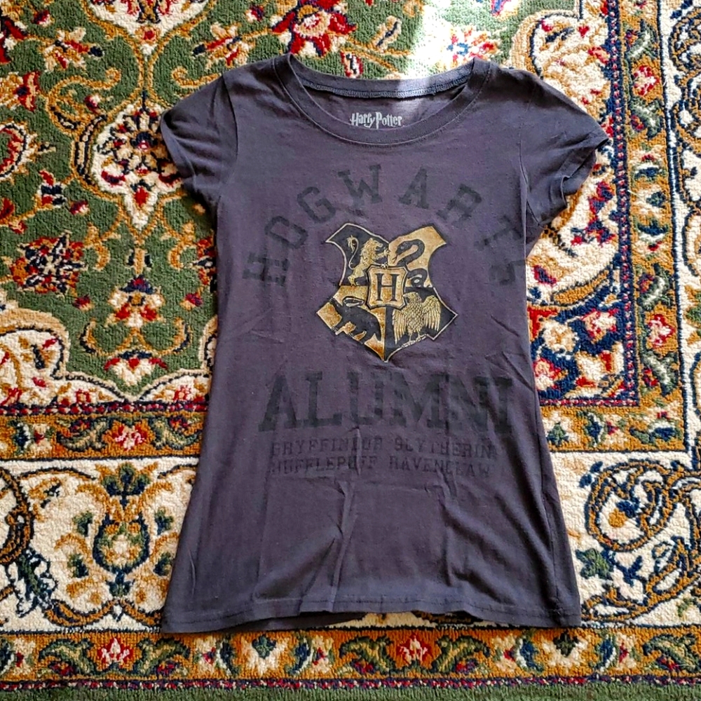 Charcoal Grey Harry Potter Hogwarts Tshirt Sz S